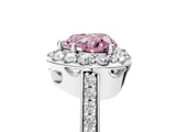 White gold Fancy Pink Heart Cut Diamond Floral Halo Ring with Pavé Band and Prong Setting_12