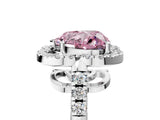 White gold Fancy Pink Heart Cut Diamond Floral Halo Split Shank Prong Setting Ring_17