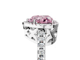 White gold Fancy Pink Heart Cut Diamond Halo Engagement Ring with Pavé Band and Prong Setting_44