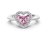 White gold Fancy Pink Heart  Cut Diamond Halo Engagement Ring with Split Shank and Four-Prong Setting_89