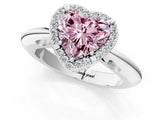 White gold Fancy Pink Heart  Cut Diamond Halo Engagement Ring with Split Shank and Four-Prong Setting_92