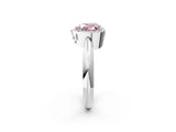White gold Fancy Pink Heart  Cut Diamond Halo Engagement Ring with Split Shank and Four-Prong Setting_93
