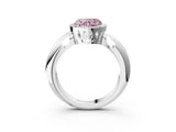 White gold Fancy Pink Heart  Cut Diamond Halo Engagement Ring with Split Shank and Four-Prong Setting_93