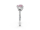 White gold Fancy Pink Heart Cut Diamond Halo Pave Band with Four-Prong Setting_5