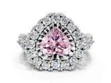 White gold Fancy Pink Heart Cut Diamond Halo Ring with Pavé Band and Four-Prong Setting_53