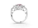 White gold Fancy Pink Heart Cut Diamond Halo Ring with Pavé Band and Four-Prong Setting_56