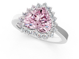 White gold Fancy Pink Heart  Cut Diamond Halo Ring with Round Brilliant Halo and Solitaire Band_74