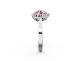 White gold Fancy Pink Heart  Cut Diamond Halo Ring with Round Brilliant Halo and Solitaire Band_75