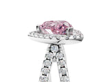 White gold Fancy Pink Heart Cut Diamond Halo Ring with Split Shank Pavé Band and Prong Setting_84