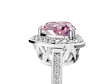 White gold Fancy Pink Heart Cut Diamond Halo Ring with Split Shank and Four-Prong Setting_98