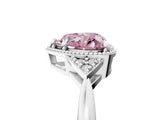 White gold Fancy Pink Heart Cut Diamond Halo Ring with Tapered Band and Four-Prong Setting_24