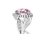 White gold Fancy Pink Heart Cut Diamond Halo Ring with Vintage Split Shank and Four-Prong Setting_102