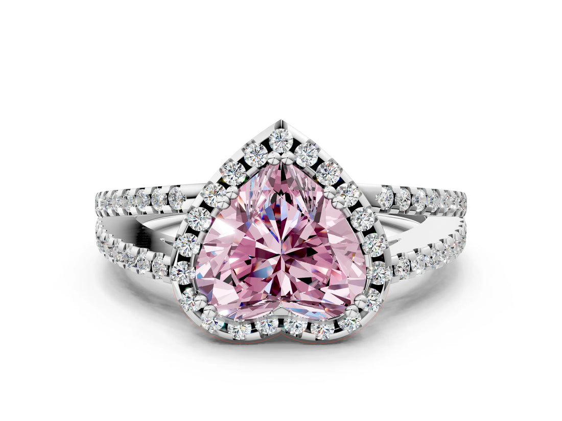 White gold Fancy Pink Heart Cut Diamond Halo Split Shank Engagement Ring_51