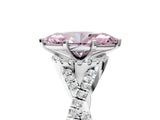 White gold Fancy Pink Heart Cut Diamond  Halo Twist Band Solitaire Prong Setting Ring_21