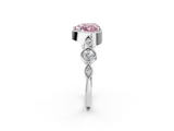 White gold Fancy Pink Heart  Cut Diamond Milgrain Marquise Band with Prong Setting_5