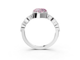 White gold Fancy Pink Heart  Cut Diamond Milgrain Marquise Band with Prong Setting_6