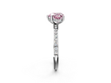 White gold Fancy Pink Heart  Cut Diamond Pavé Band Ring with Four-Prong Setting_26