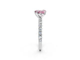 White gold Fancy Pink Heart Cut Diamond Pavé Band Solitaire Ring with Prong Setting_76