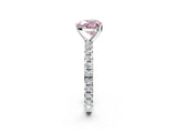 White gold Fancy Pink Heart  Cut Diamond Pavé Band with Four-Prong Setting_15