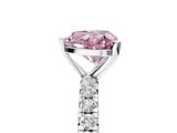 White gold Fancy Pink Heart  Cut Diamond Pavé Band with Four-Prong Setting_18