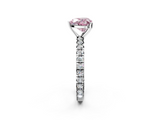 White gold Fancy Pink Heart  Cut Diamond Pavé Band with Four-Prong Setting_22