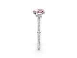 White gold Fancy Pink Heart Cut Diamond Pavé Engagement Ring with Round  Accents and Prong Setting_113