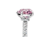 White gold Fancy Pink Heart Cut Diamond Pavé Engagement Ring with Round  Accents and Prong Setting_116