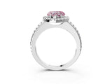 White gold Fancy Pink Heart Cut Diamond Pavé Halo Ring with Four-Prong Setting_51