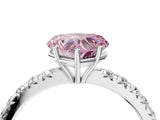 White gold Fancy Pink Heart Cut Diamond Pavé Solitaire Engagement Ring with Four-Prong Setting_100