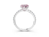White gold Fancy Pink Heart Cut Diamond Pavé Solitaire Engagement Ring with Four-Prong Setting_97