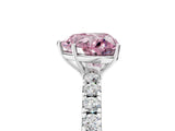 White gold Fancy Pink Heart Cut Diamond Pavé Solitaire Engagement Ring with Four-Prong Setting_99