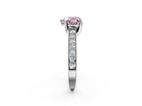 White gold Fancy Pink Heart  Cut Diamond Pave Band with Four-Prong Setting_38