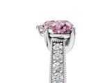 White gold Fancy Pink Heart  Cut Diamond Pave Band with Four-Prong Setting_41