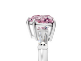 White gold Fancy Pink Heart  Cut Diamond Ring with Tapered Baguette Side Stones in Four-Prong Setting_8