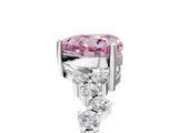 White gold Fancy Pink Heart Cut Diamond Scattered Round Accent Ring with Prong Setting_18