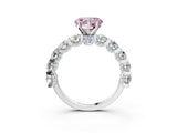 White gold Fancy Pink Heart Cut Diamond Side Stone Engagement Ring with Four-Prong Setting_39
