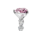White gold Fancy Pink Heart Cut Diamond Side Stone Solitaire Ring with Round  and Four-Prong Setting_165