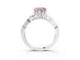 White gold Fancy Pink Heart Cut Diamond Solitaire Celtic Knot Ring with Four-Prong Setting_75