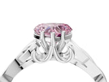 White gold Fancy Pink Heart Cut Diamond Solitaire Celtic Knot Ring with Four-Prong Setting_76