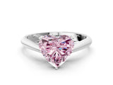 White gold Fancy Pink Heart Cut Diamond Solitaire Engagement Ring with Cathedral Setting and Four-Prong Mount_14
