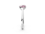 White gold Fancy Pink Heart Cut Diamond Solitaire Engagement Ring with Cathedral Setting and Four-Prong Mount_158