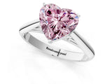 White gold Fancy Pink Heart Cut Diamond Solitaire Engagement Ring with Cathedral Setting and Four-Prong Mount_158