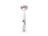 White gold Fancy Pink Heart Cut Diamond Solitaire Engagement Ring with Cathedral Setting and Four-Prong Mount_16