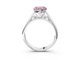 White gold Fancy Pink Heart Cut Diamond Solitaire Engagement Ring with Cathedral Setting and Four-Prong Mount_160