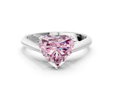 White gold Fancy Pink Heart Cut Diamond Solitaire Engagement Ring with Cathedral Setting and Four-Prong Mount_16