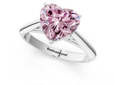White gold Fancy Pink Heart Cut Diamond Solitaire Engagement Ring with Cathedral Setting and Four-Prong Mount_47
