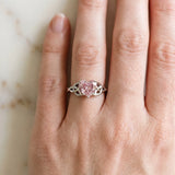 White gold Fancy Pink Heart Cut Diamond Solitaire Engagement Ring with Celtic Knot Band and Four-Prong Setting_59