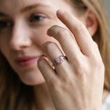 White gold Fancy Pink Heart Cut Diamond Solitaire Engagement Ring with Celtic Knot Band and Four-Prong Setting_59