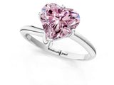 White gold Fancy Pink Heart Cut Diamond Solitaire Engagement Ring with Four-Prong Setting and Classic Band_21