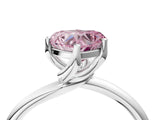 White gold Fancy Pink Heart Cut Diamond Solitaire Engagement Ring with Four-Prong Setting and Classic Band_36